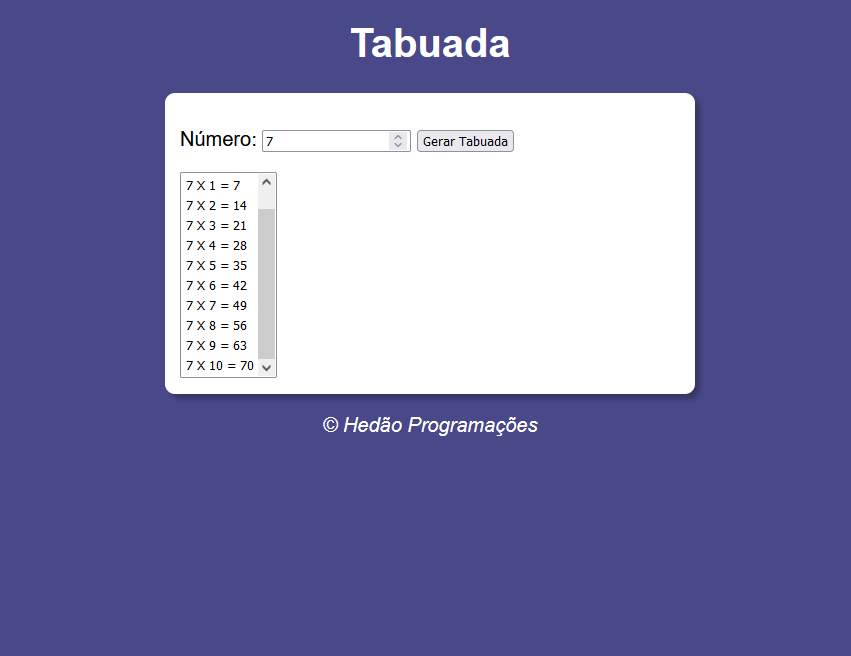 imagem do projeto de tabuada